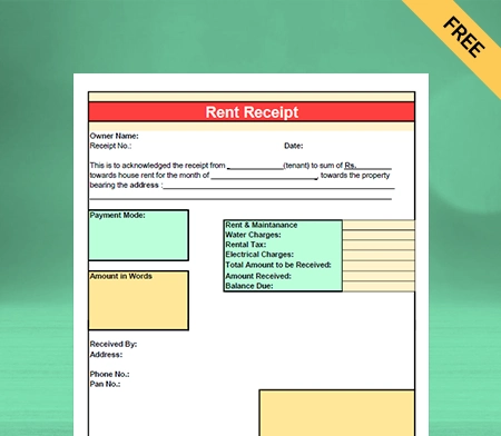 Download Unique Rent Receipt Format In Google Sheets
