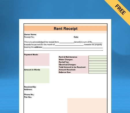 Download Free Rent Receipt Format In Word