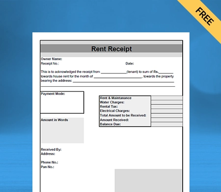 Download Free Professional Rent Receipt Format In Word