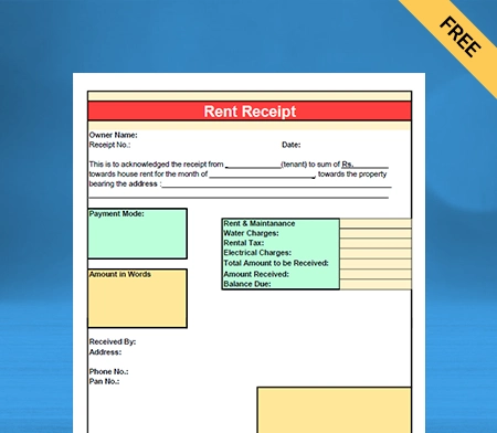 Download Unique Rent Receipt Format In Word