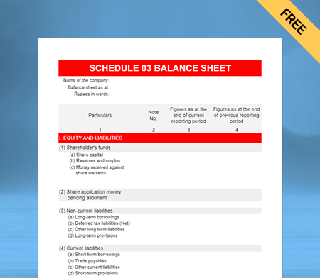 Generate Free GST Schedule III Balance Sheet Format