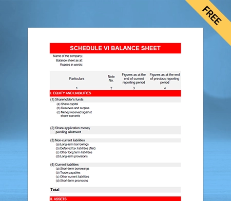 Generate Free GST Schedule 6 Balance Sheet Format