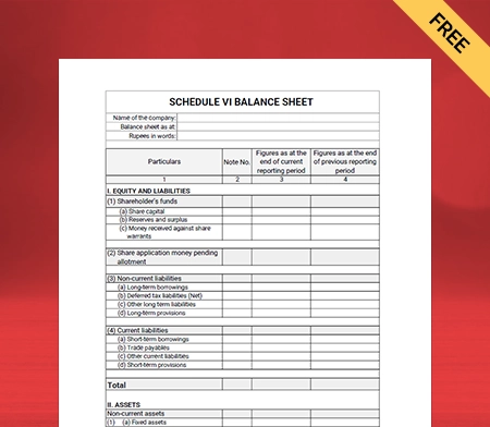 Create Schedule 6 Balance Sheet Format Online
