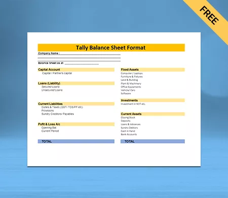 easily track your assets by using Tally balance sheet format