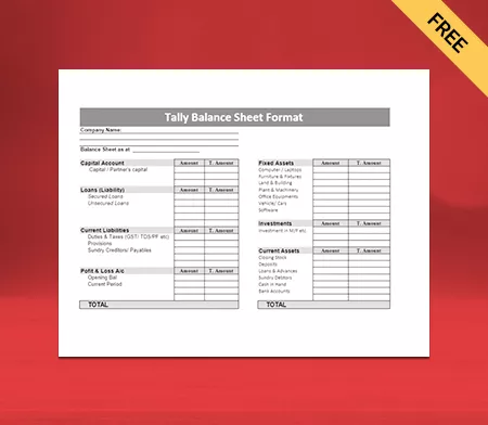 simple gst  Tally balance sheet format