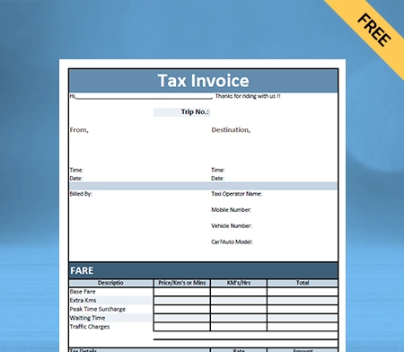 Download Taxi Bill Format In Google Docs