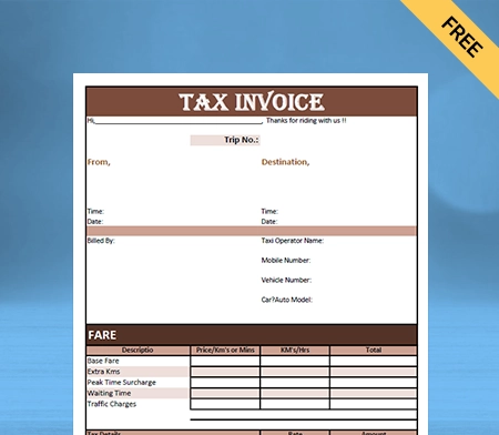 Download New Taxi Bill Format In Google Docs