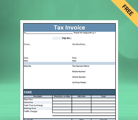 Download Taxi Bill Format In Google Sheets