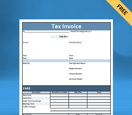 Download Taxi Bill Format In Word