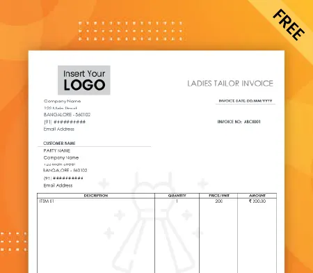 Create Free Ladies Tailor Bill Book Format